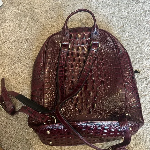 Burgundy Brahmin Backpack Brahmin Mini Dartmouth Melbourne Embossed Leather Backpack  main image 3